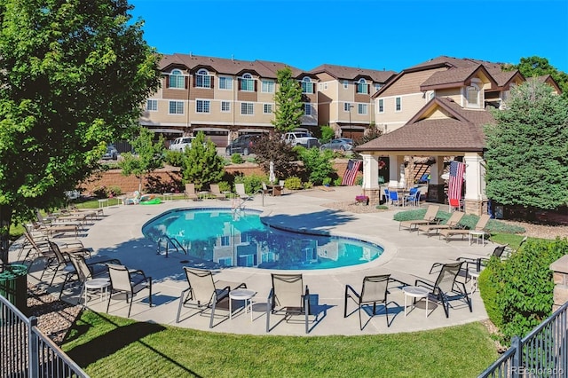 view of pool featuring a patio