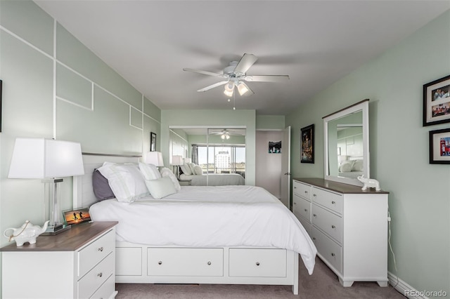 800 N Washington St Unit 804, Denver, CO 80203 - carpeted bedroom featuring a ceiling fan and baseboards