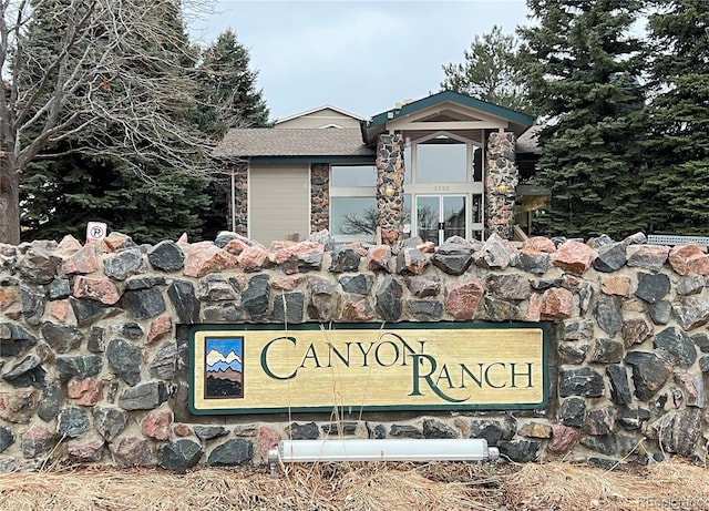 view of community sign