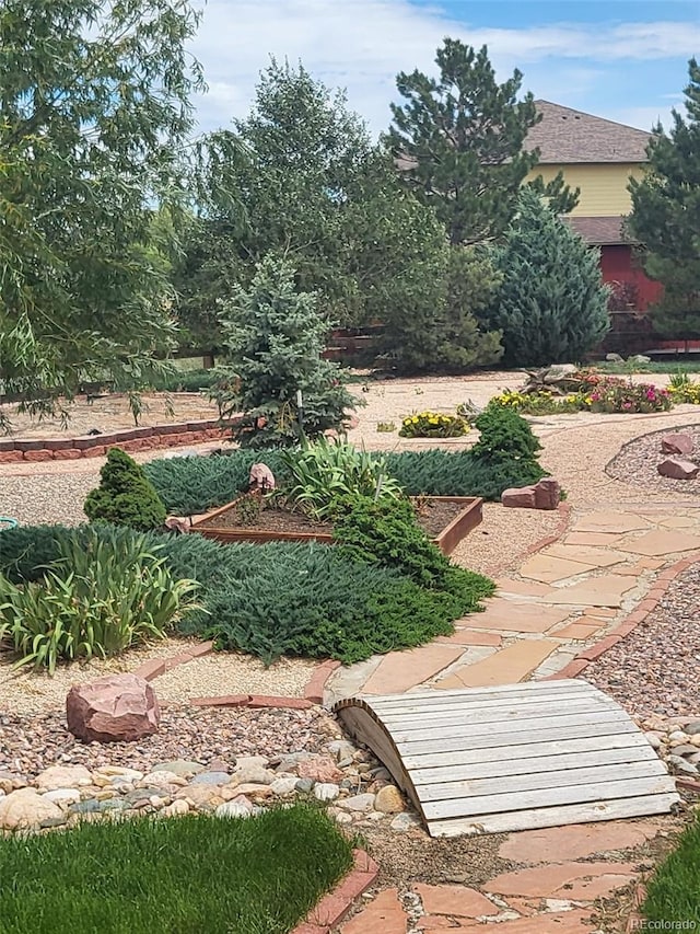 view of yard featuring a vegetable garden