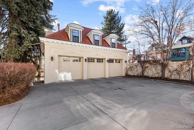 view of garage