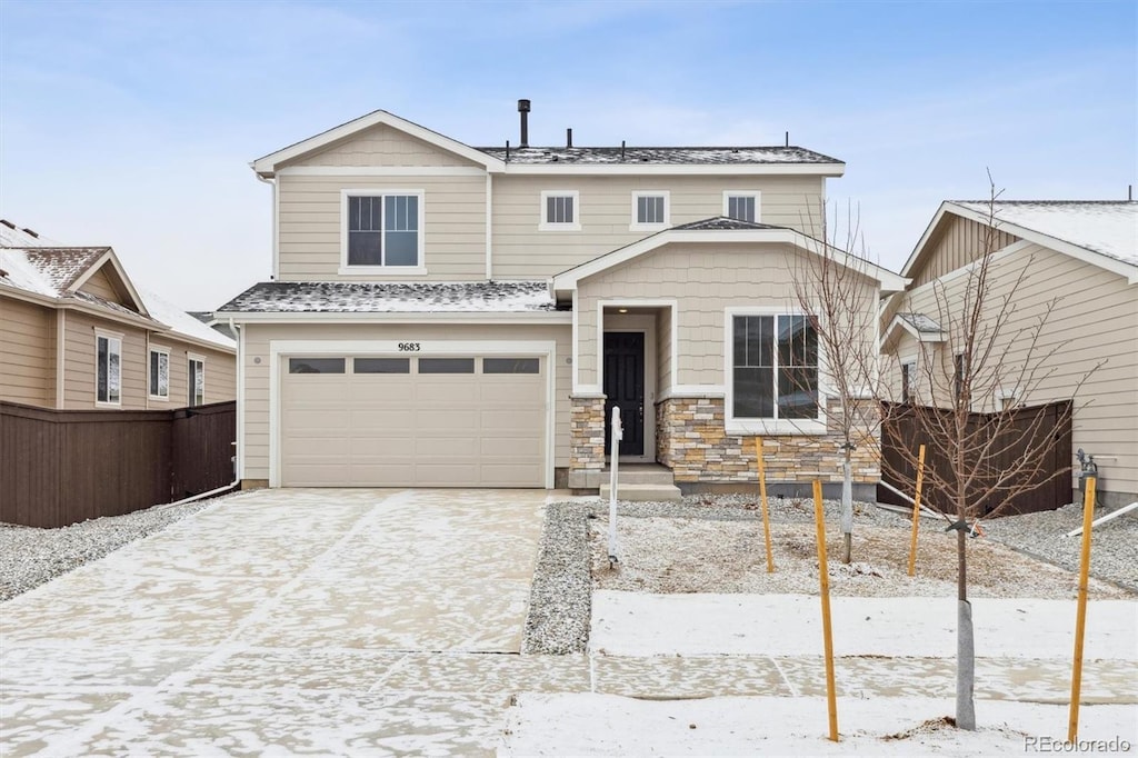 view of front of home featuring a garage