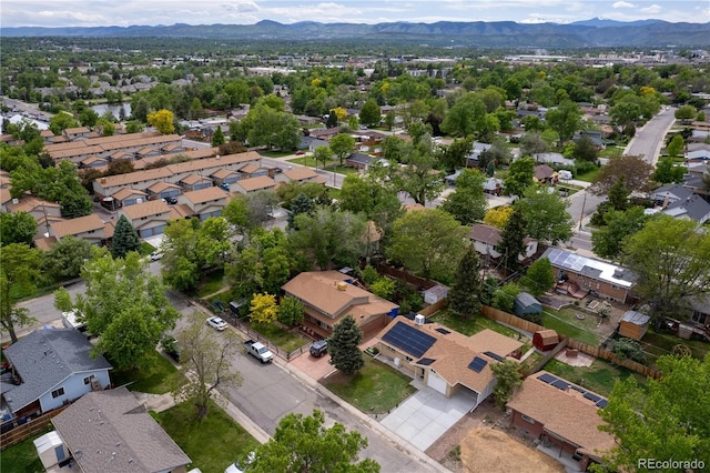 aerial view featuring a mountain view