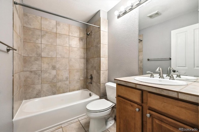 3030 Wyandot St Unit 4, Denver, CO 80211 - bathroom with toilet, tile patterned floors, vanity, and bathing tub / shower combination