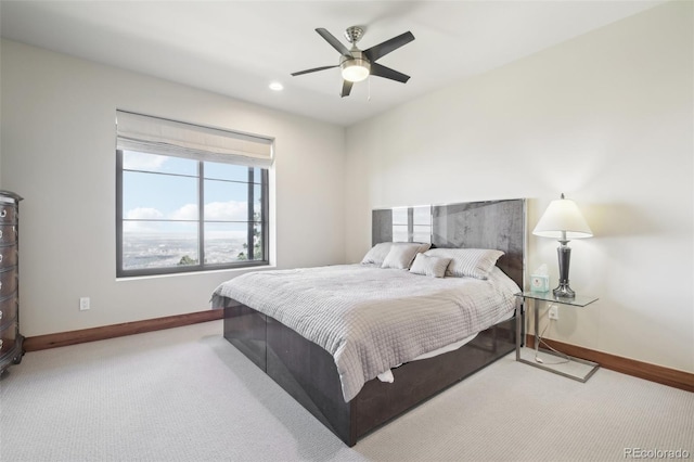 784 Grand Horizon Vw, Manitou Springs, CO 80829 - carpeted bedroom with baseboards, ceiling fan, and recessed lighting