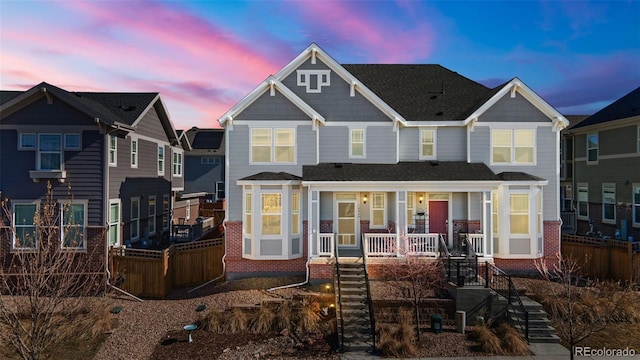 view of front of home with covered porch