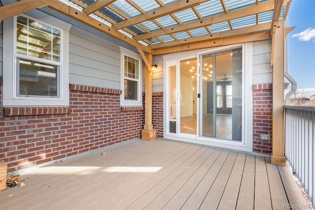 wooden deck with a pergola