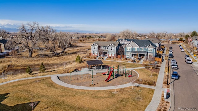 bird's eye view featuring a residential view