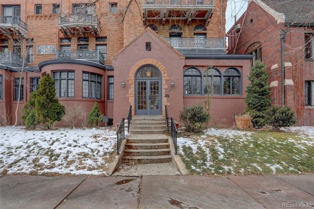 view of front of property featuring french doors