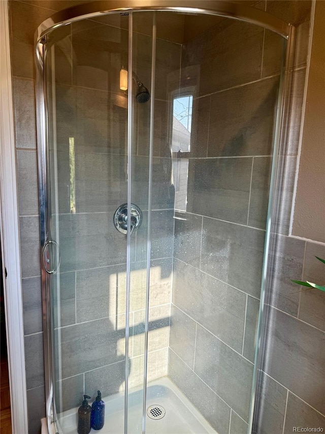 bathroom featuring walk in shower