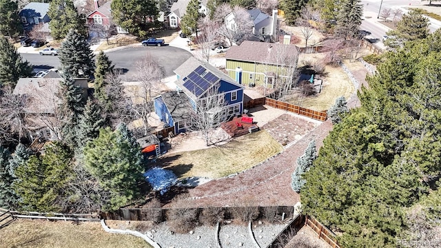 drone / aerial view with a residential view