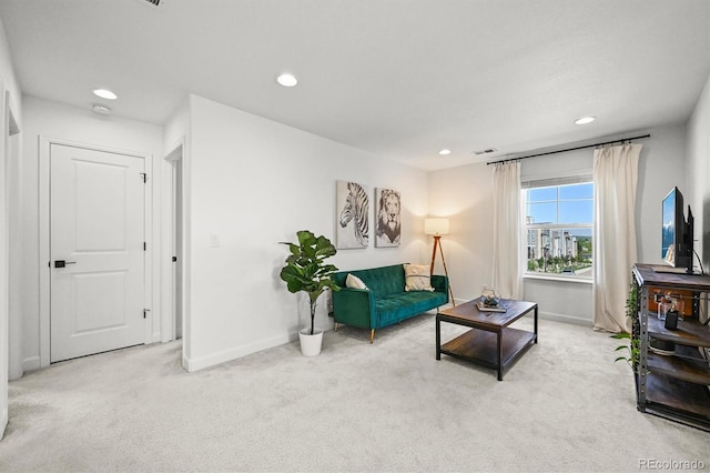 5078 S Quail St, Littleton, CO 80127 - carpeted living room featuring baseboards and recessed lighting
