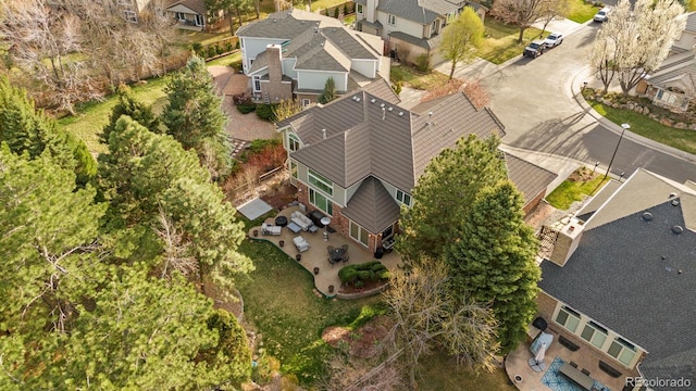 aerial view featuring a residential view