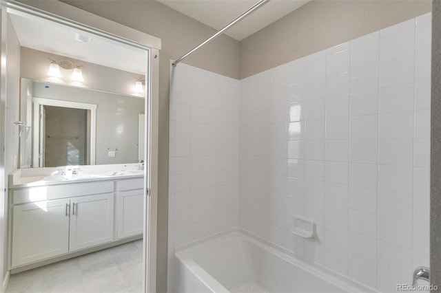 bathroom with vanity and shower / bath combination