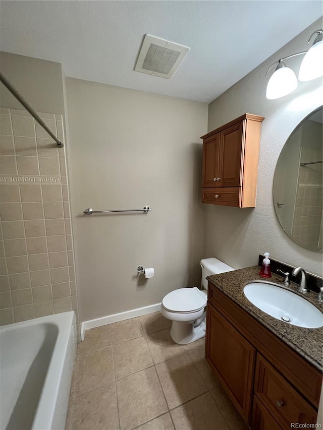 1441 Central Unit 305, Denver, CO 80211 - bathroom with vanity, tile patterned floors, and bathing tub / shower combination