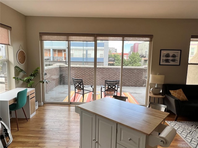 1441 Central Unit 305, Denver, CO 80211 - living area with plenty of natural light and light wood-style floors