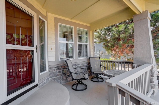 balcony with covered porch