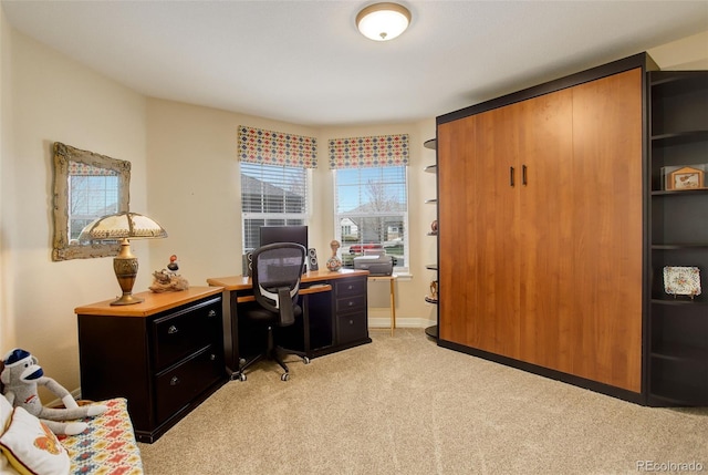 office area with light carpet