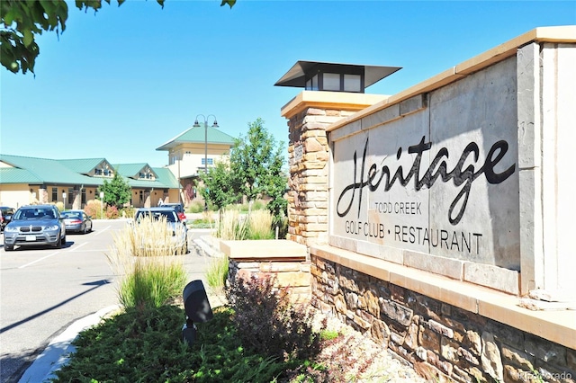 view of community sign