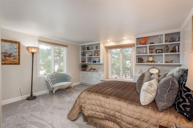 1854 Foothills Dr S, Golden, CO 80401 - bedroom featuring crown molding, multiple windows, and carpet flooring