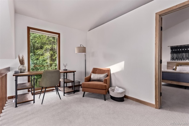 20223 Goins Dr, Morrison, CO 80465 - living area with carpet floors and lofted ceiling