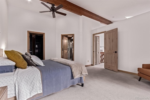 20223 Goins Dr, Morrison, CO 80465 - bedroom featuring carpet floors, ensuite bath, and ceiling fan