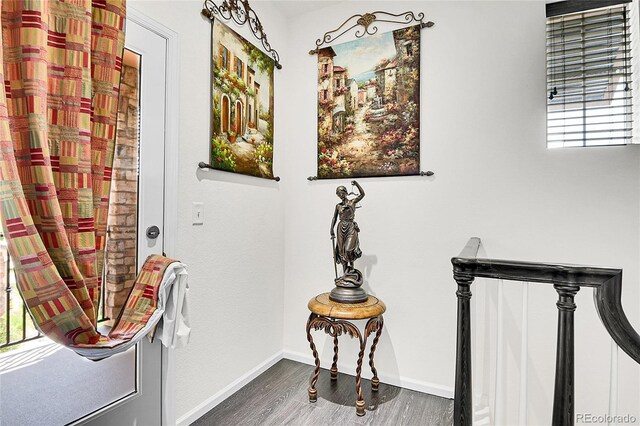 3437 Rosato Dr Unit C, Highlands Ranch, CO 80126 - entrance foyer featuring wood finished floors and baseboards