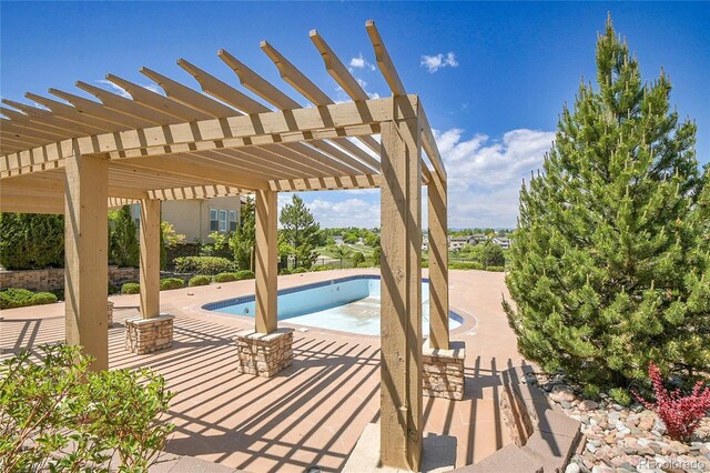 3437 Rosato Dr Unit C, Highlands Ranch, CO 80126 - view of pool with a pergola, an empty pool, and a patio