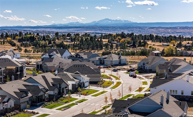 aerial view featuring a mountain view