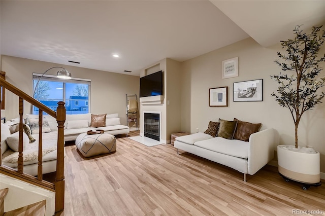 living room featuring hardwood / wood-style floors