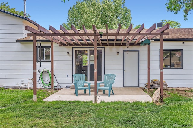 229 Ranae Dr, Loveland, CO 80537 - back of property featuring a patio area, a lawn, and a pergola