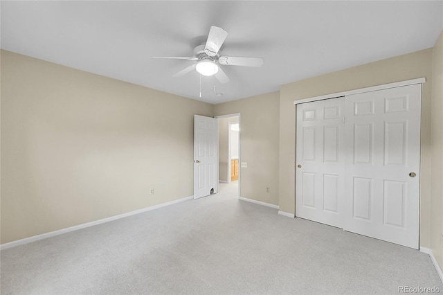 2316 Weatherstone Cir, Highlands Ranch, CO 80126 - unfurnished bedroom with carpet flooring, a closet, and ceiling fan