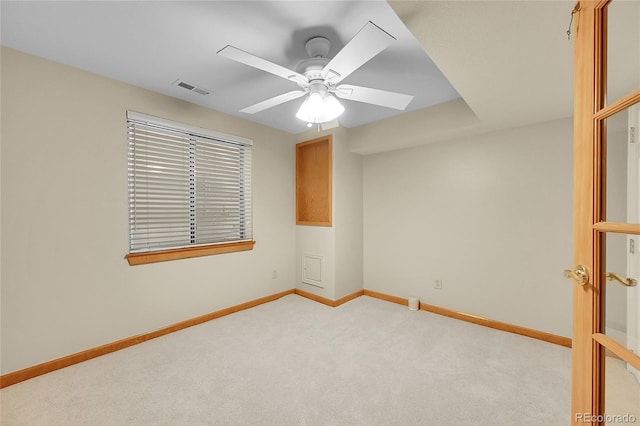 2316 Weatherstone Cir, Highlands Ranch, CO 80126 - carpeted empty room featuring ceiling fan and a skylight
