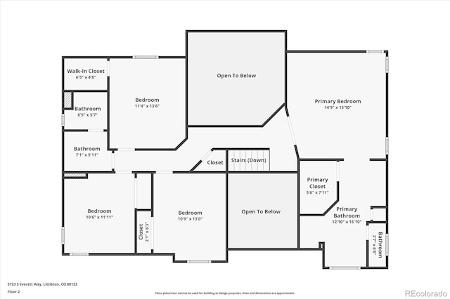 5723 S Everett Way, Littleton, CO 80123 - room layout