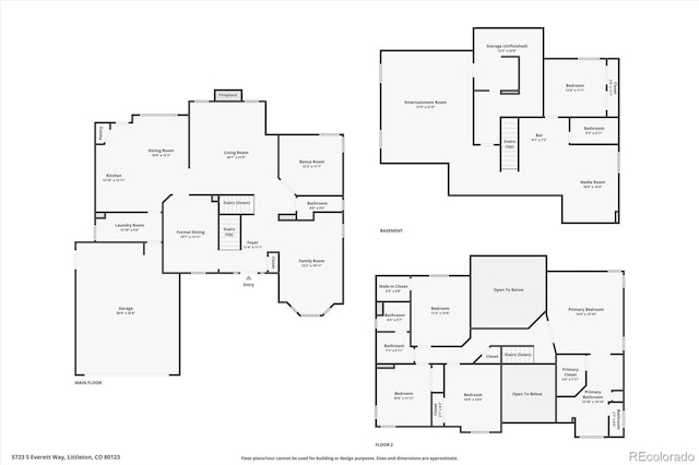 5723 S Everett Way, Littleton, CO 80123 - room layout