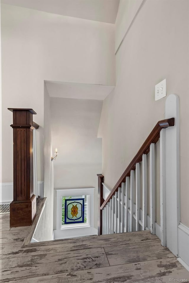 5675 S Crocker St, Littleton, CO 80120 - stairs featuring wood finished floors