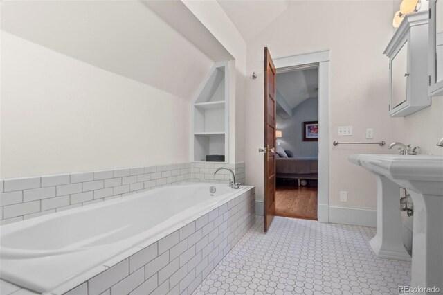 5675 S Crocker St, Littleton, CO 80120 - ensuite bathroom featuring vaulted ceiling and a garden tub