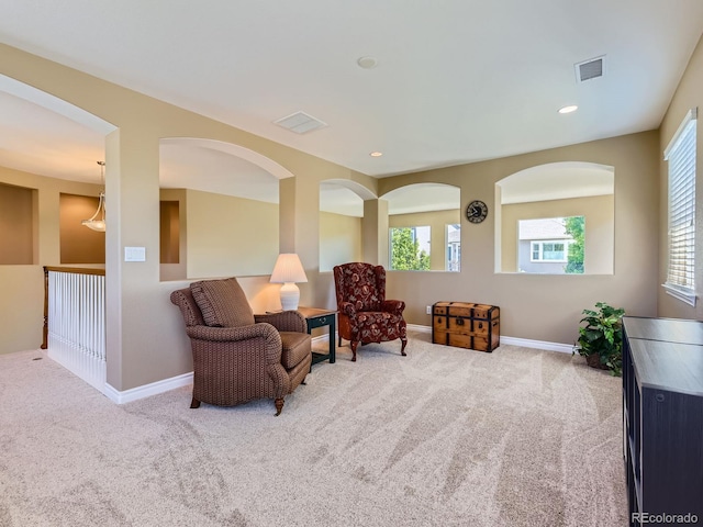 11074 Grayledge Cir, Highlands Ranch, CO 80130 - sitting room featuring carpet flooring, plenty of natural light, and recessed lighting