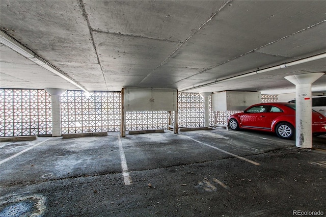 view of parking garage