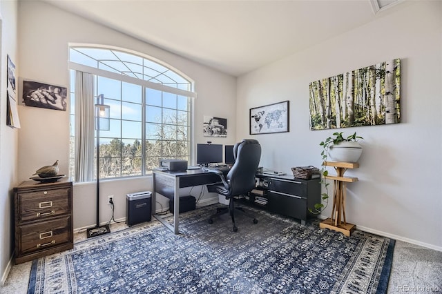 office space with carpet and a wealth of natural light