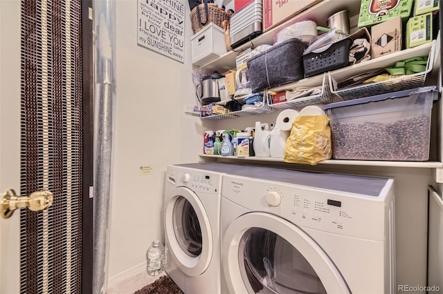 laundry area with washer and clothes dryer