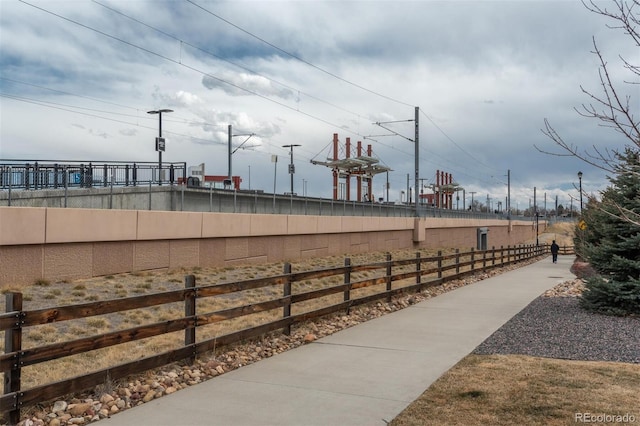 exterior space featuring fence