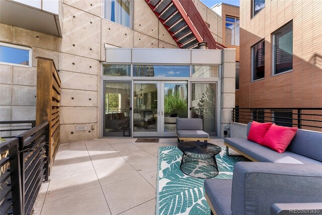 view of patio / terrace with outdoor lounge area and french doors