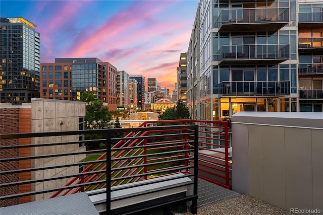 balcony featuring a view of city