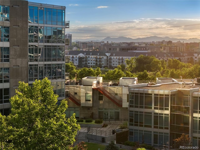 city view with a mountain view