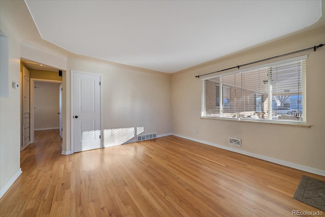 empty room featuring light wood-type flooring