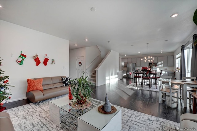 living room featuring hardwood / wood-style flooring