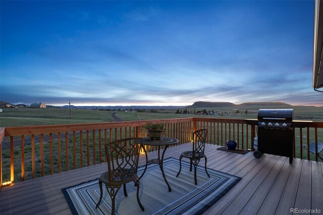 11100 Haskell Creek Rd, Larkspur, CO 80118 - deck at dusk with area for grilling
