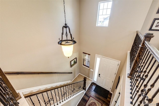 30 S Ider Way, Aurora, CO 80018 - foyer entrance with dark wood-type flooring and a high ceiling