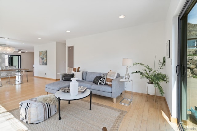 330 Ptarmigan St, Golden, CO 80403 - living room featuring light wood-style floors and recessed lighting